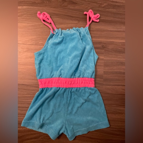 Disney Princess Blue and Pink Ariel Girls one piece short romper size 5T - Picture 2 of 6